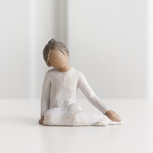 Thoughtful Child darker skin tone figurine as a family keepsake gift