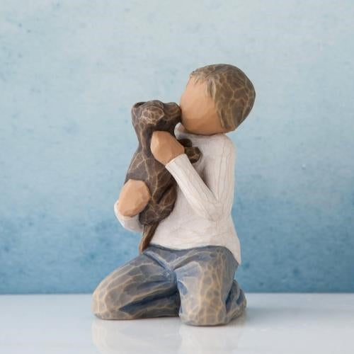 Kindness Boy darker skin tone figurine as a compassion keepsake gift