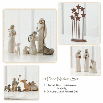 14-Piece Nativity Set for a complete Christmas keepsake display