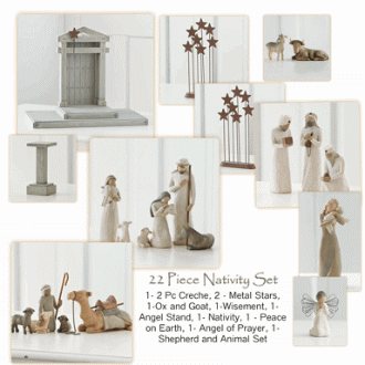 22-piece Nativity set for a complete Christmas keepsake display