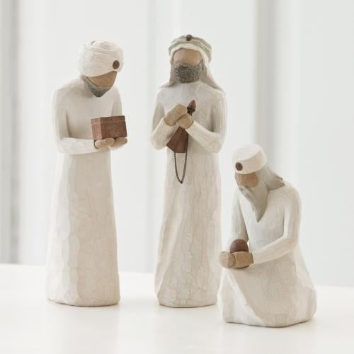 The Three Wisemen Nativity figures for a Christmas keepsake display