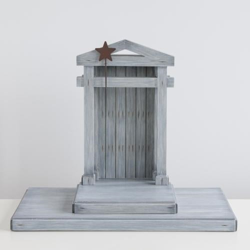 Wooden crèche Nativity display stable for Christmas figurines