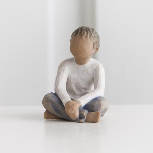 Imaginative Child darker skin tone figurine as a creative child keepsake