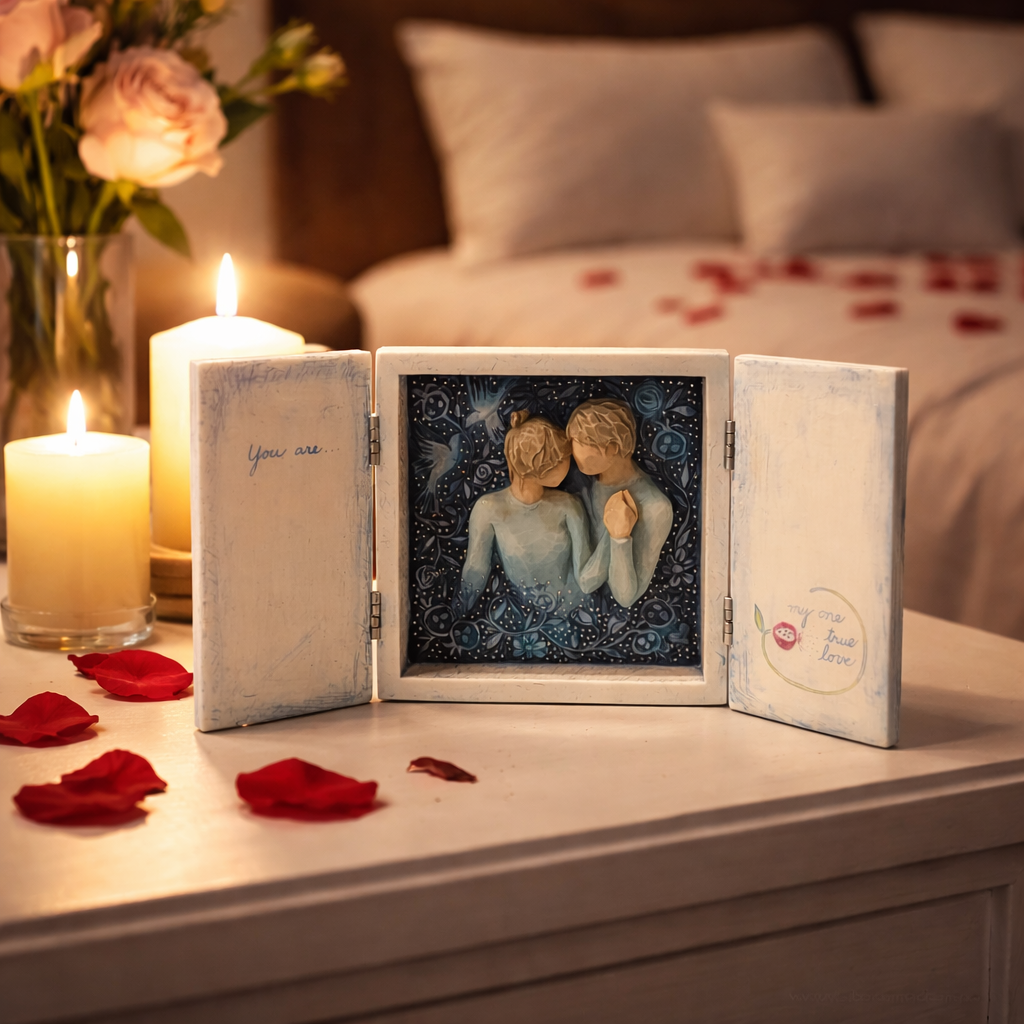 Duet Triptych keepsake box as a romantic couple and anniversary gift