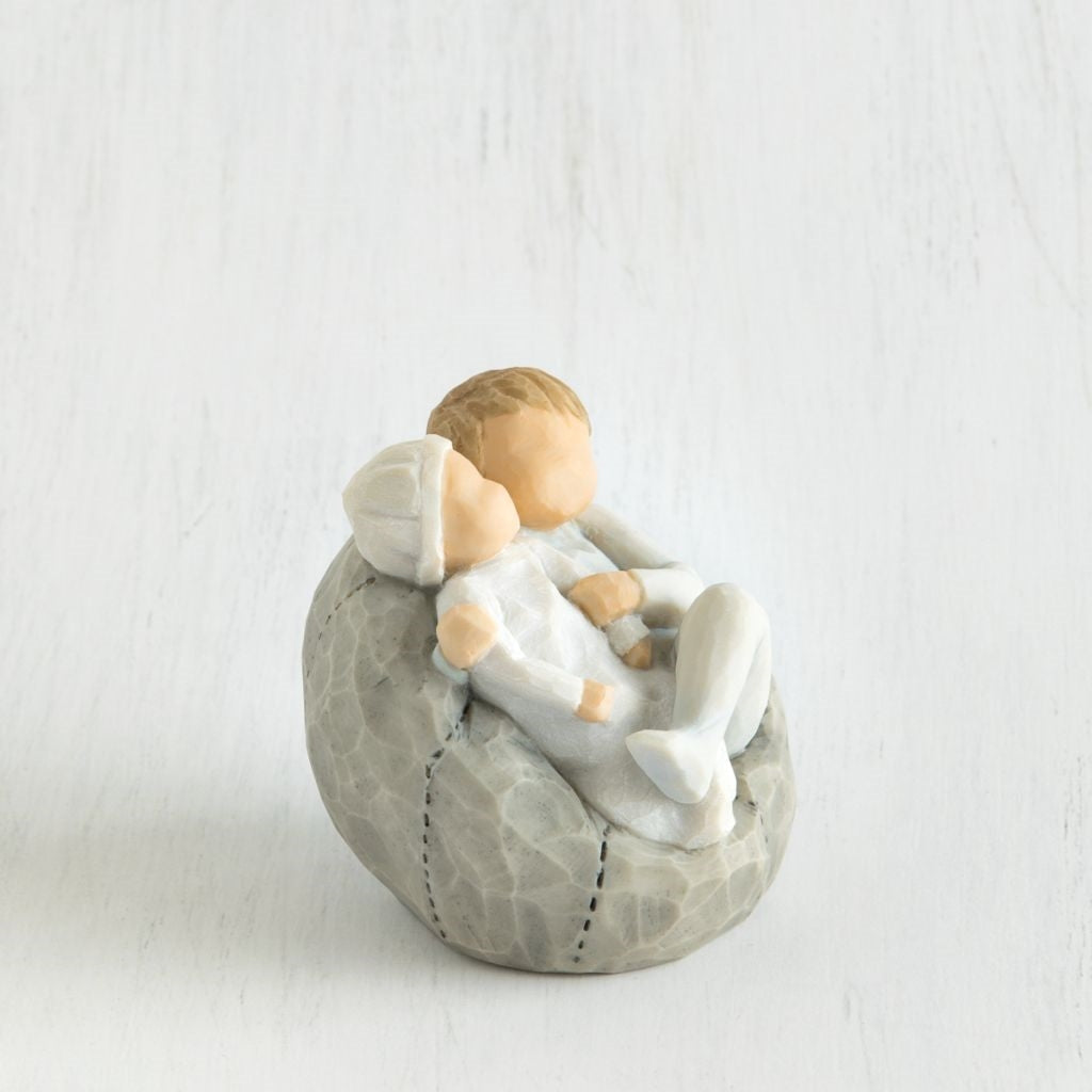 My New Baby blue figurine as a sibling and baby boy keepsake gift