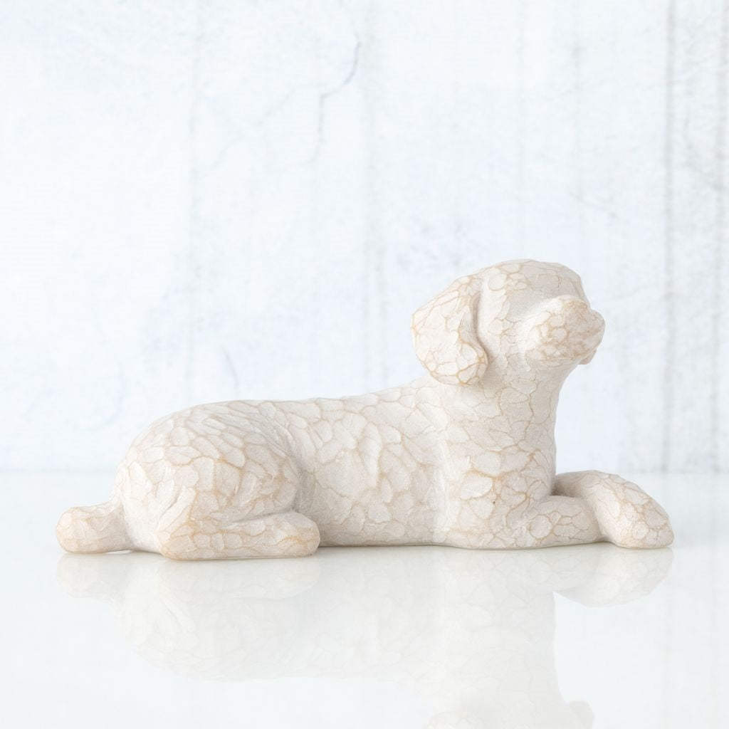 Love My Dog small lying down figurine as a pet lover keepsake gift
