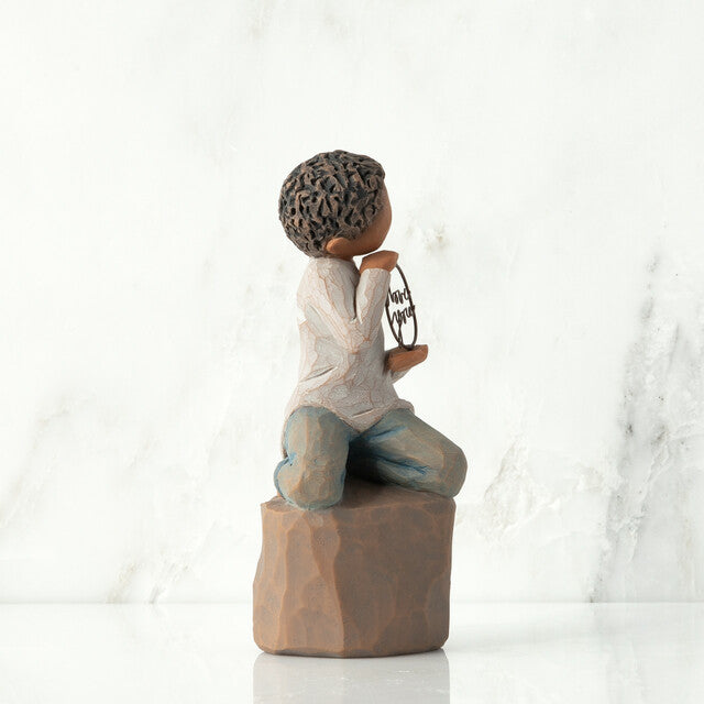 Love You Too darker skin figurine as a child love keepsake gift