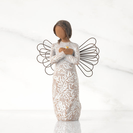 Remembrance Angel darker skin tone as a memorial comfort keepsake gift