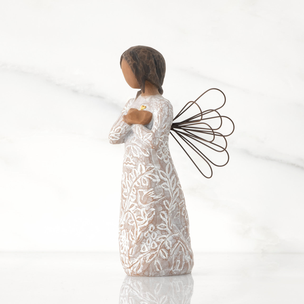 Remembrance Angel darker skin tone as a memorial comfort keepsake gift