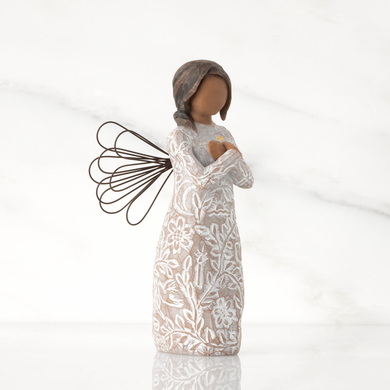 Remembrance Angel darker skin tone as a memorial comfort keepsake gift
