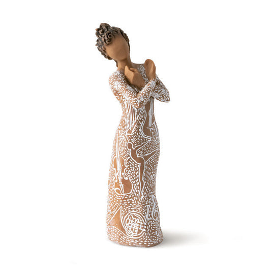 Music Speaks darker skin figurine as a musician and performer keepsake gift