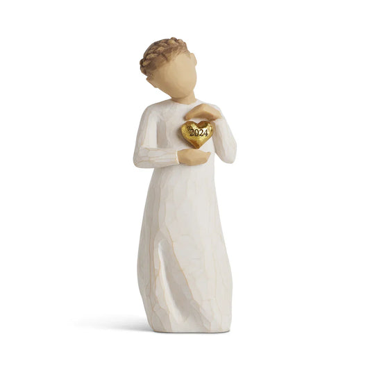2024 Heart figurine as a dated memory keepsake gift
