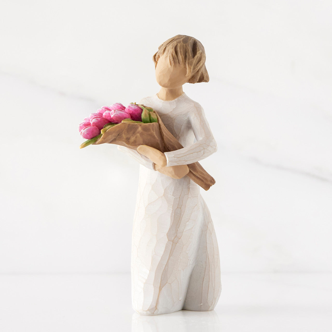 Bright Hope figurine with tulips as a confidence and encouragement gift