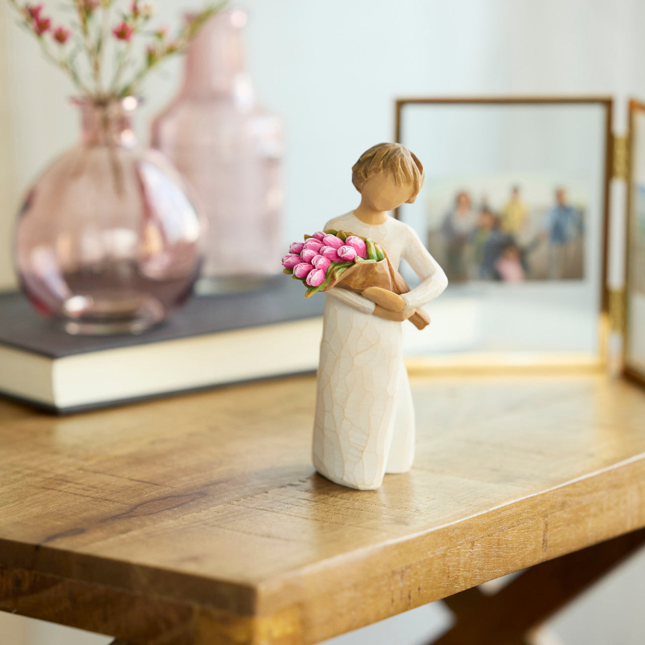 Bright Hope figurine with tulips as a confidence and encouragement gift