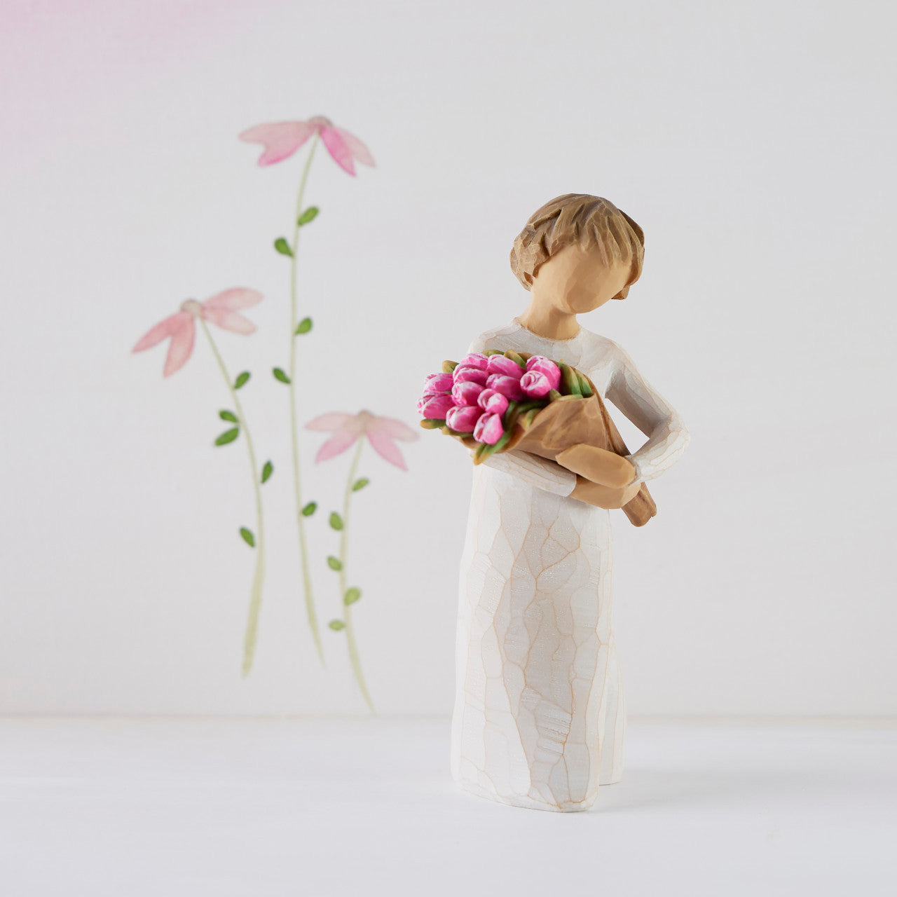 Bright Hope figurine with tulips as a confidence and encouragement gift