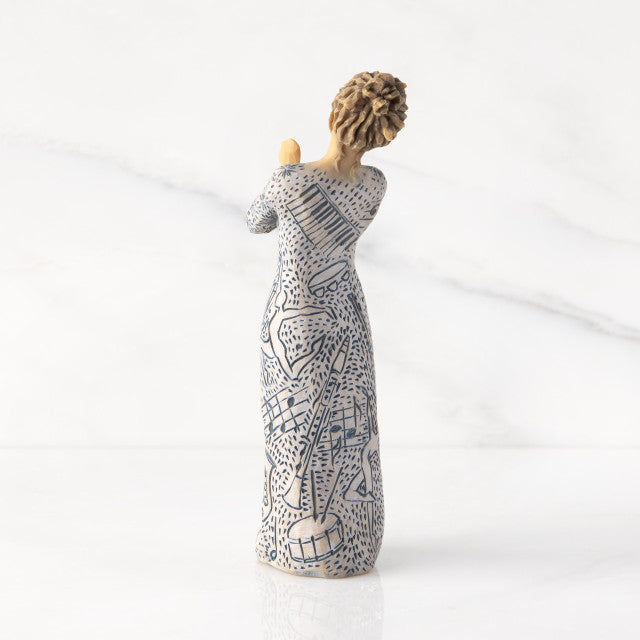 Detail view of Music Speaks Figurine – Lighter Skin Musician Gift for musicians and performers