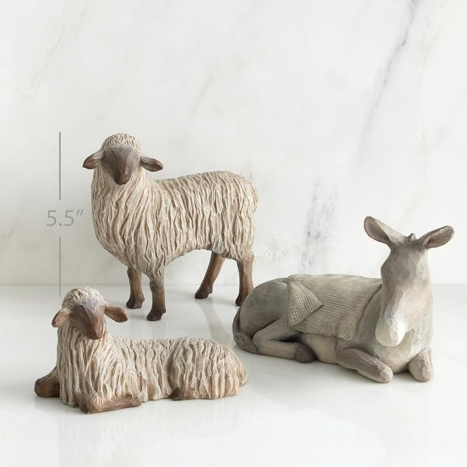 Gentle Animals of the Stable Nativity figures for Christmas display
