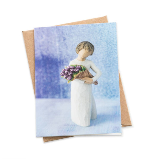 Pack of 8 Surprise floral blank note cards with kraft envelopes